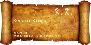 Korein Kinga névjegykártya